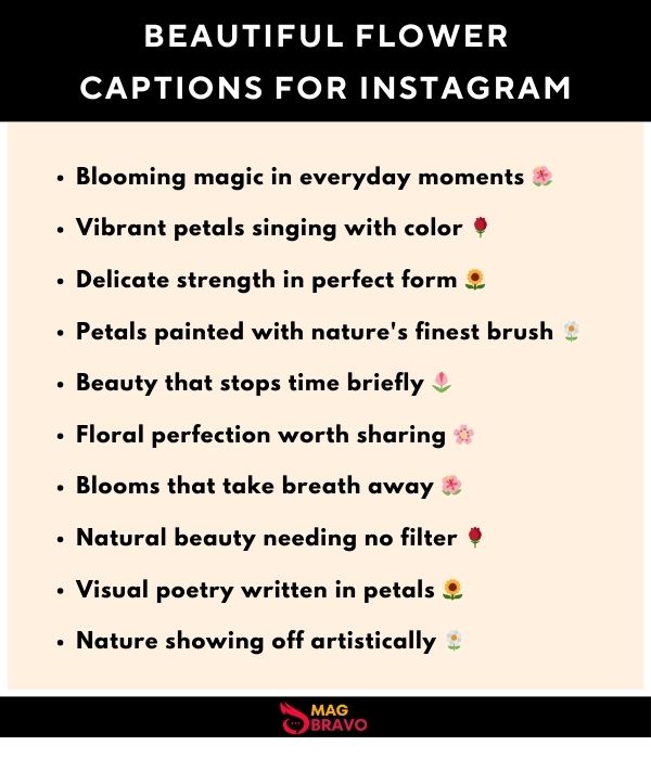 Beautiful Flower Captions for Instagram